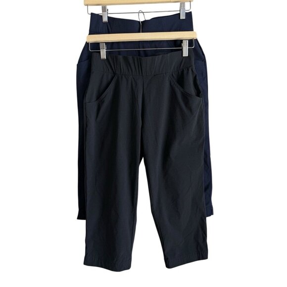 COLUMBIA Women Small Capri Shorts Athletic Outdoor Navy & Black Pull On Set of 2 - Picture 1 of 16